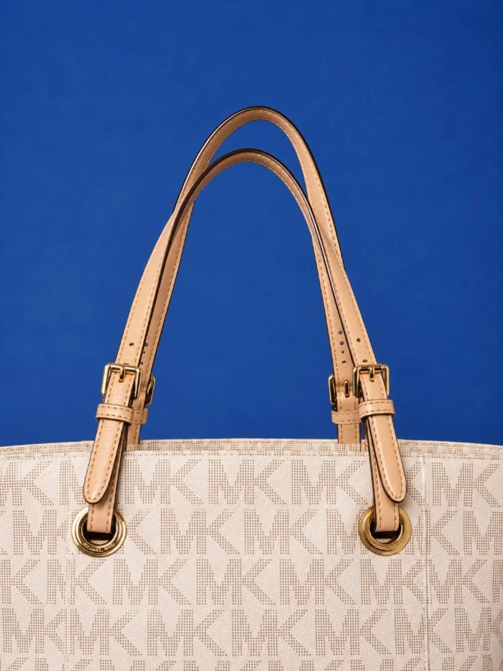 MICHAEL Michael Kors Jet Set Vanilla Logo-Print Tote Shoulder Bag - Picture 9 of 12